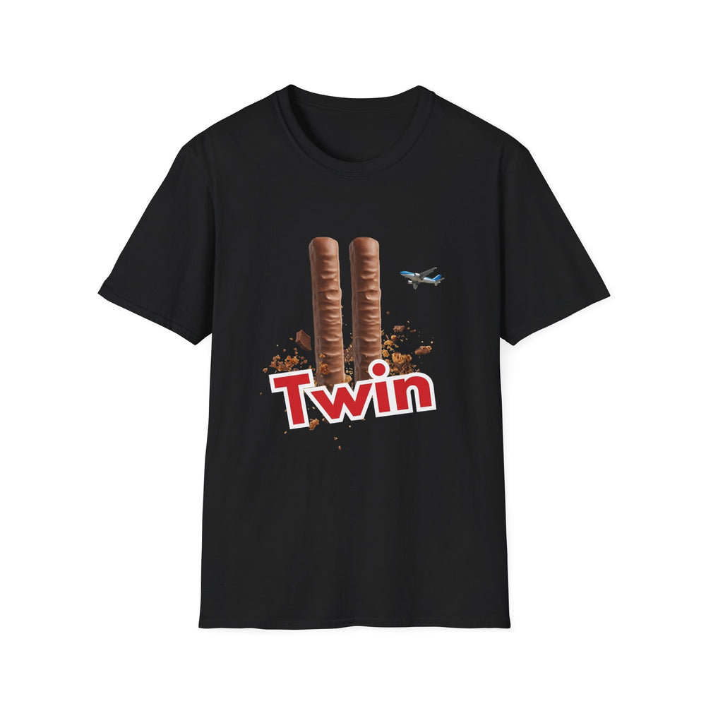 Twin Towers Graphic T-Shirt — Retro Plane & 'Twin' Design