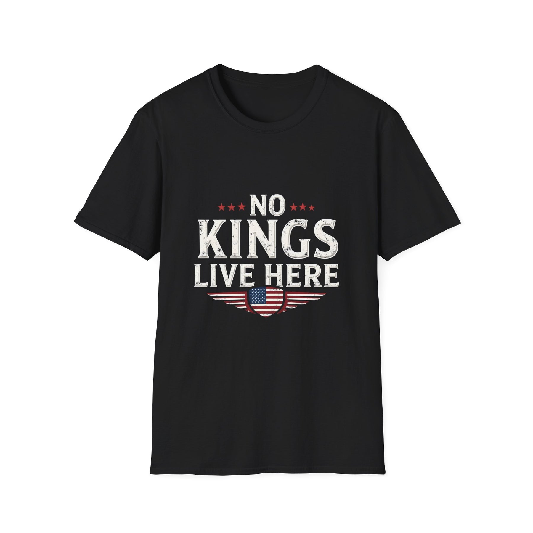 No Kings T-Shirt — Patriotic "No Kings Live Free" Vintage Americana Tee