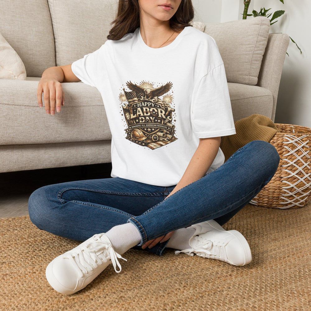 Labor Day Eagle T-Shirt — "Happy Labor Day" Patriotic Graphic Tee
