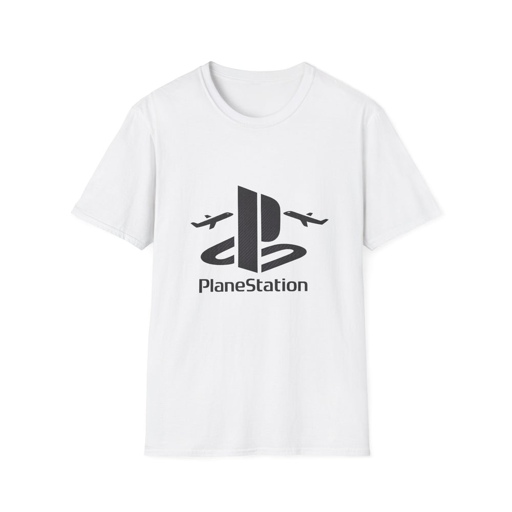 PlaneStation Travel T‑Shirt — Playful Airplane Logo Tee for Flight Enthusiasts