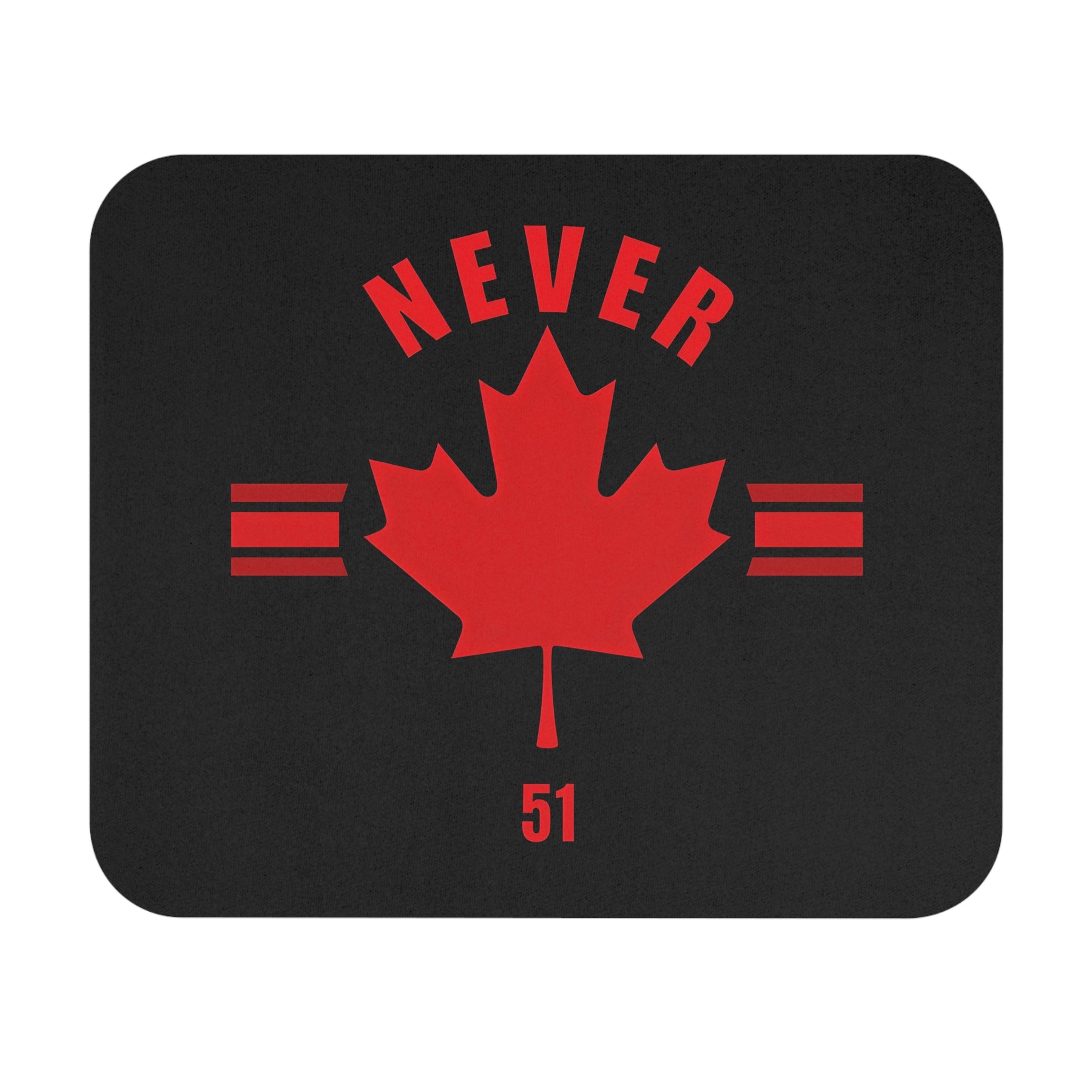 Never Maple Leaf Mouse Pad — Red Canada Emblem Desk Mat (51)