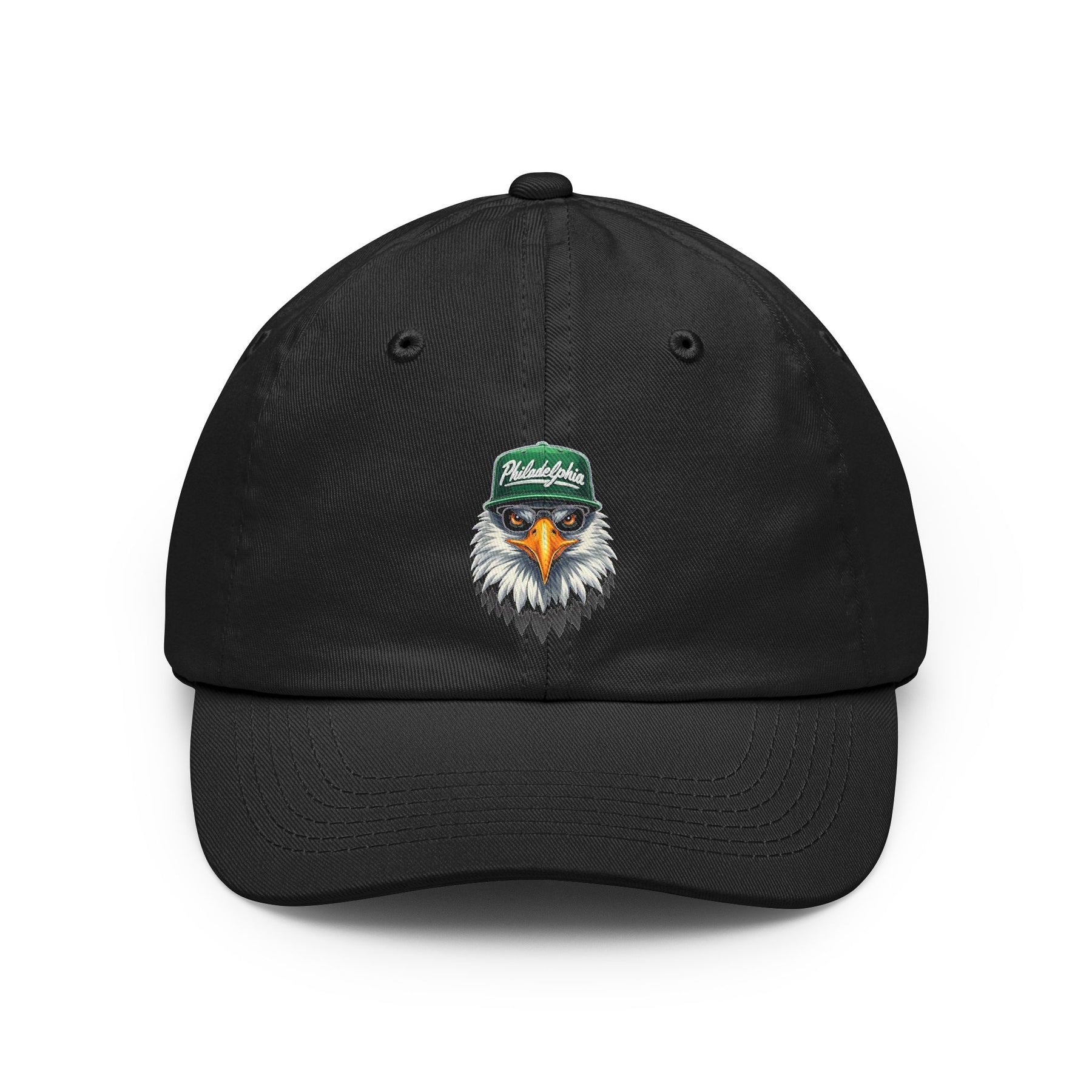 Eagle Head Dad Hat — Retro Snapback Cap with 'Athletics' Green Visor