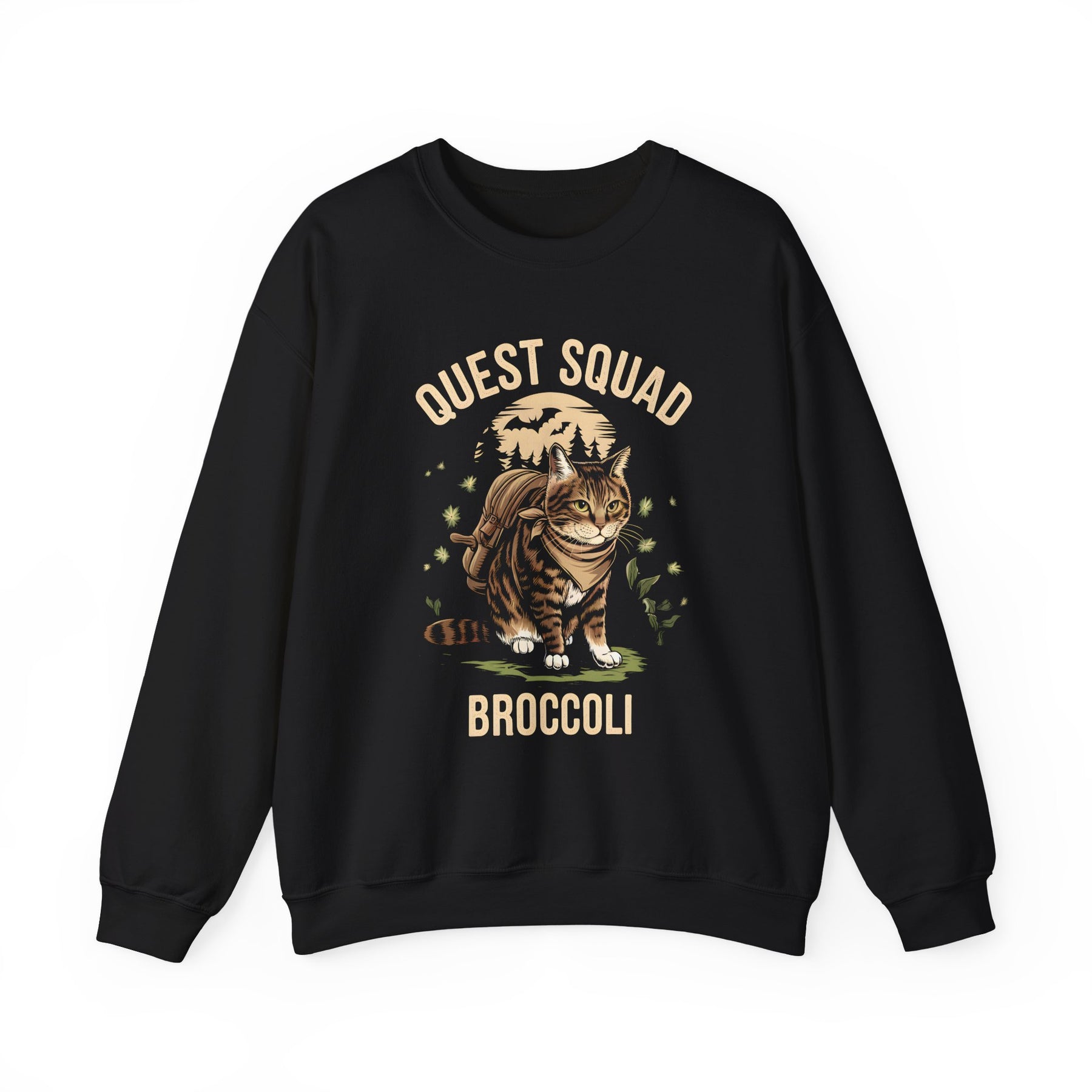 Quest Squad Broccoli Sweatshirt — Cute Tiger Graphic Crewneck
