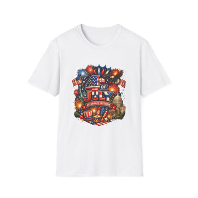 4th of July T-Shirt – Patriotic Fireworks & Flags Independence Day Tee