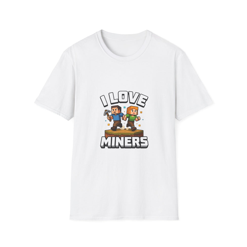 I Love Miners T-Shirt — Gamer Pixel Mining Graphic Tee