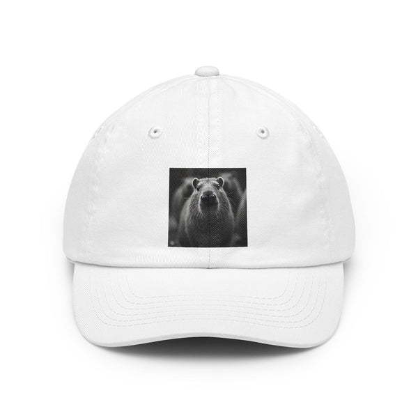 Bear Portrait Dad Hat — Minimal Black & White Wildlife Cap
