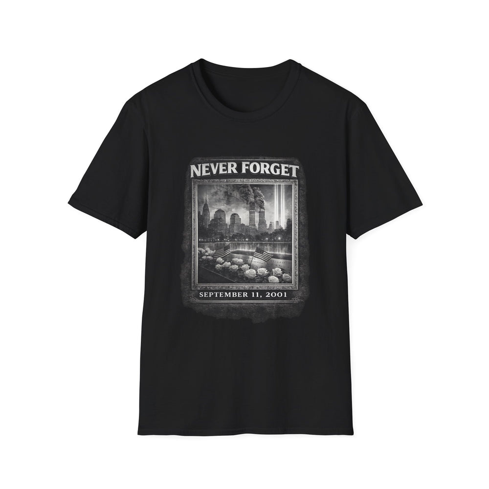 Never Forget 9/11 Memorial T-Shirt — September 11 Tribute Tee