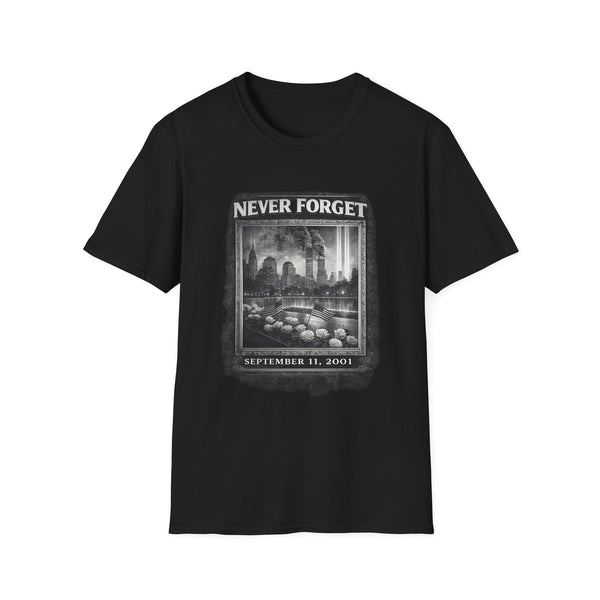 Never Forget 9/11 Memorial T-Shirt — September 11 Tribute Tee