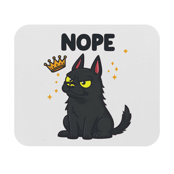 Nope Grumpy Black Cat Mouse Pad — Funny Desk Mousepad for Cat Lovers